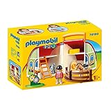 PLAYMOBIL 1.2.3 70180 Mein Mitnehm-Reiterhof mit Zaun, mit Tragegriff zum Zuklappen und Mitnehmen, ab 1,5 Jahre